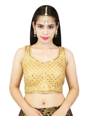 Latest Premium Mirror Worked Golden blouse