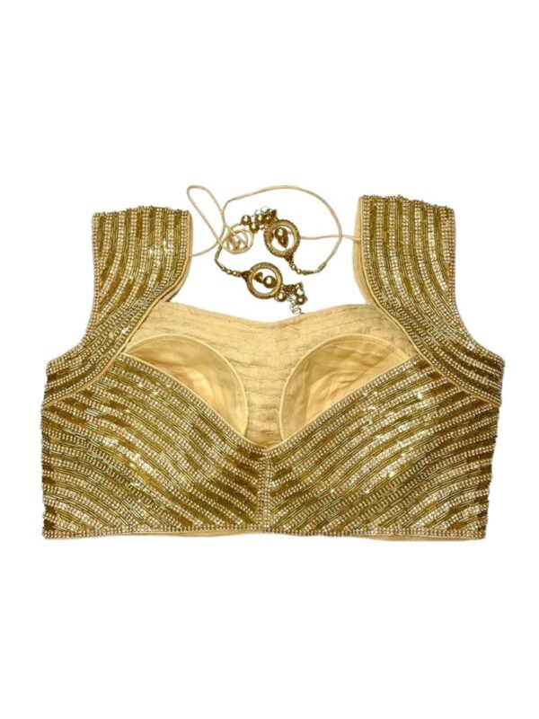 Heavy Worked Golden Sequins Blouse - Image 2