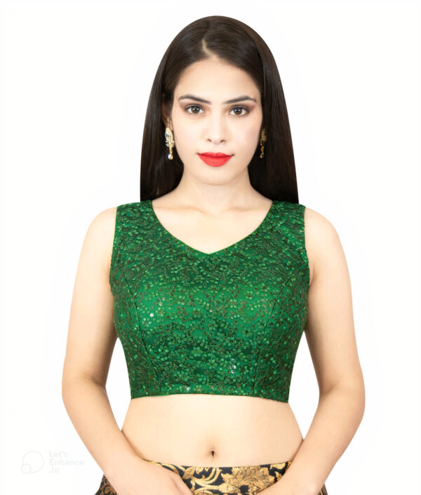 Indian Designer Multicolor Sequins Blouse - Image 8