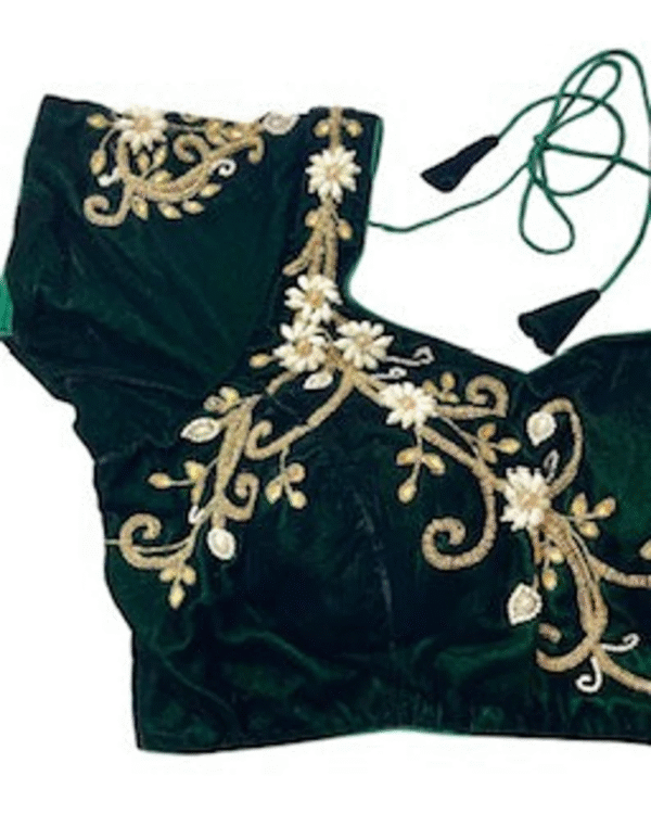 Royal Blouse of Velvet With Heavy Embroidery - Image 2
