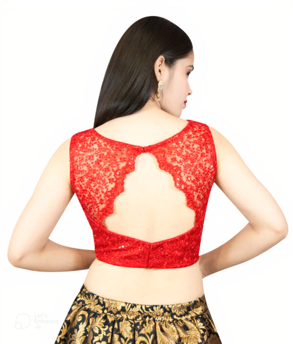 Indian Designer Multicolor Sequins Blouse - Image 2