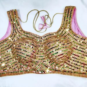 Heavy Mirror Worked Premium Pink Blouse
