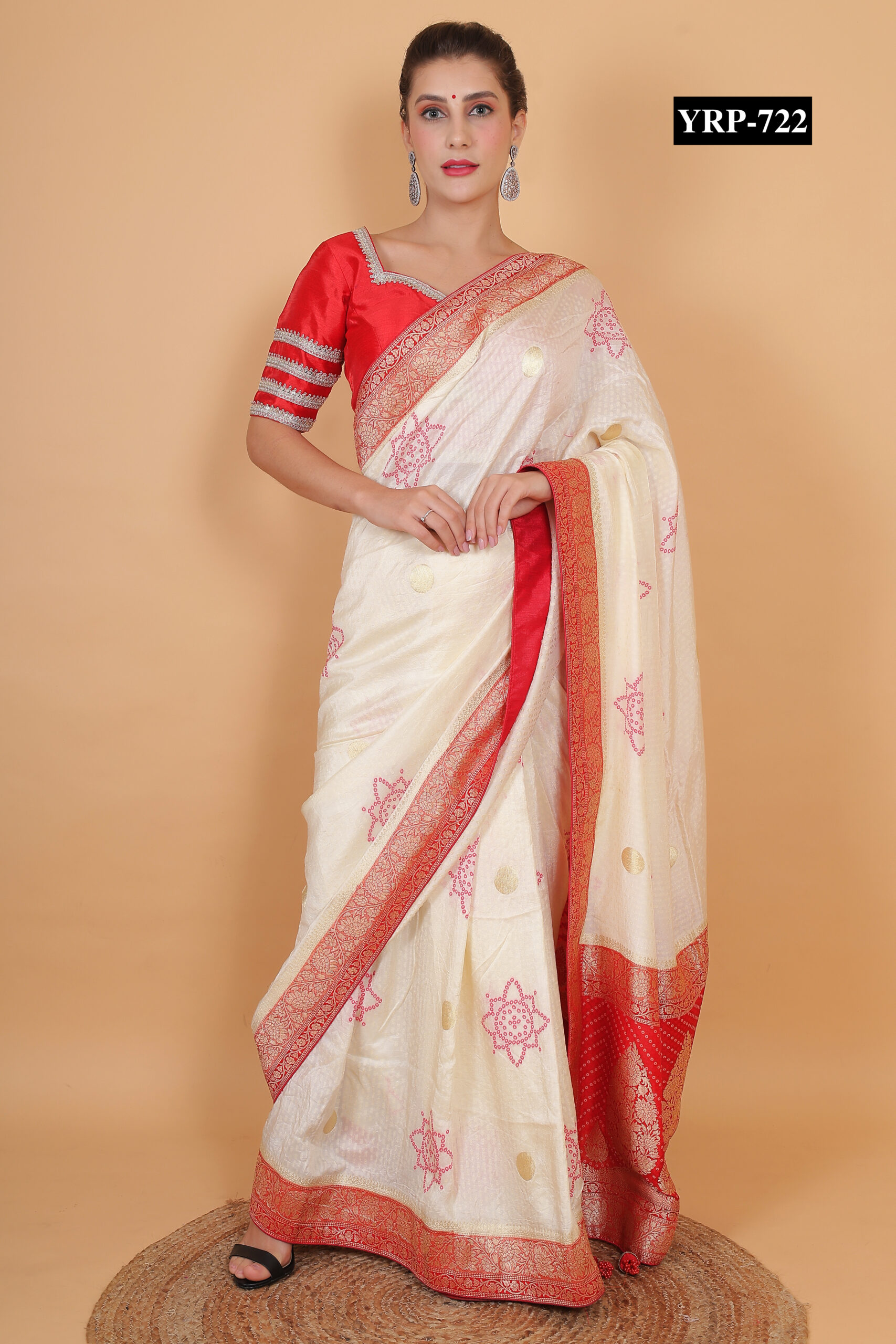 dupion silk red blouse