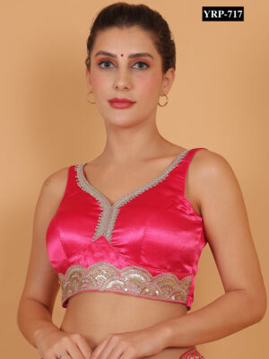 Magenta Silk Embroidered Blouse