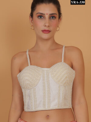 White Pearl Corset Blouse