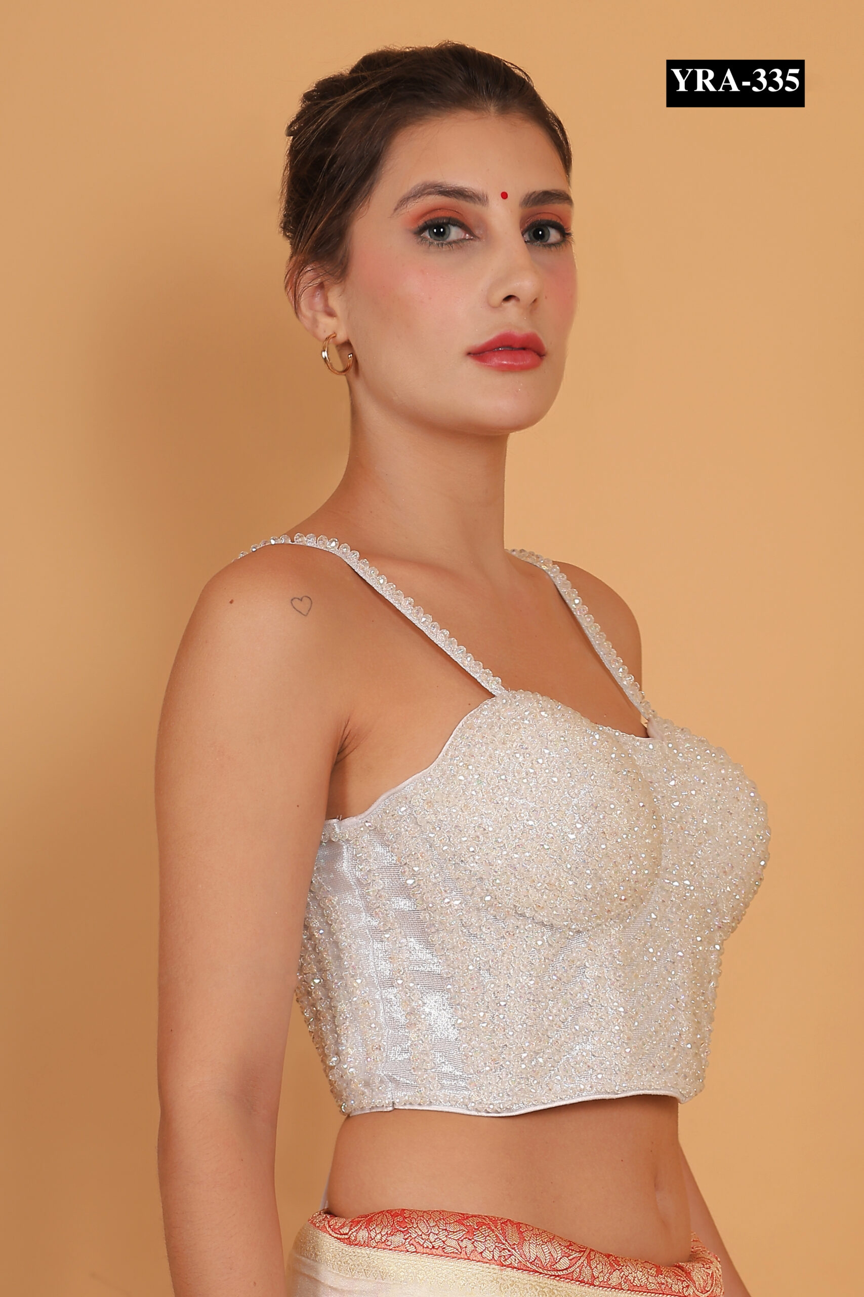 Golden Bridal Embroidered Blouse - Image 4