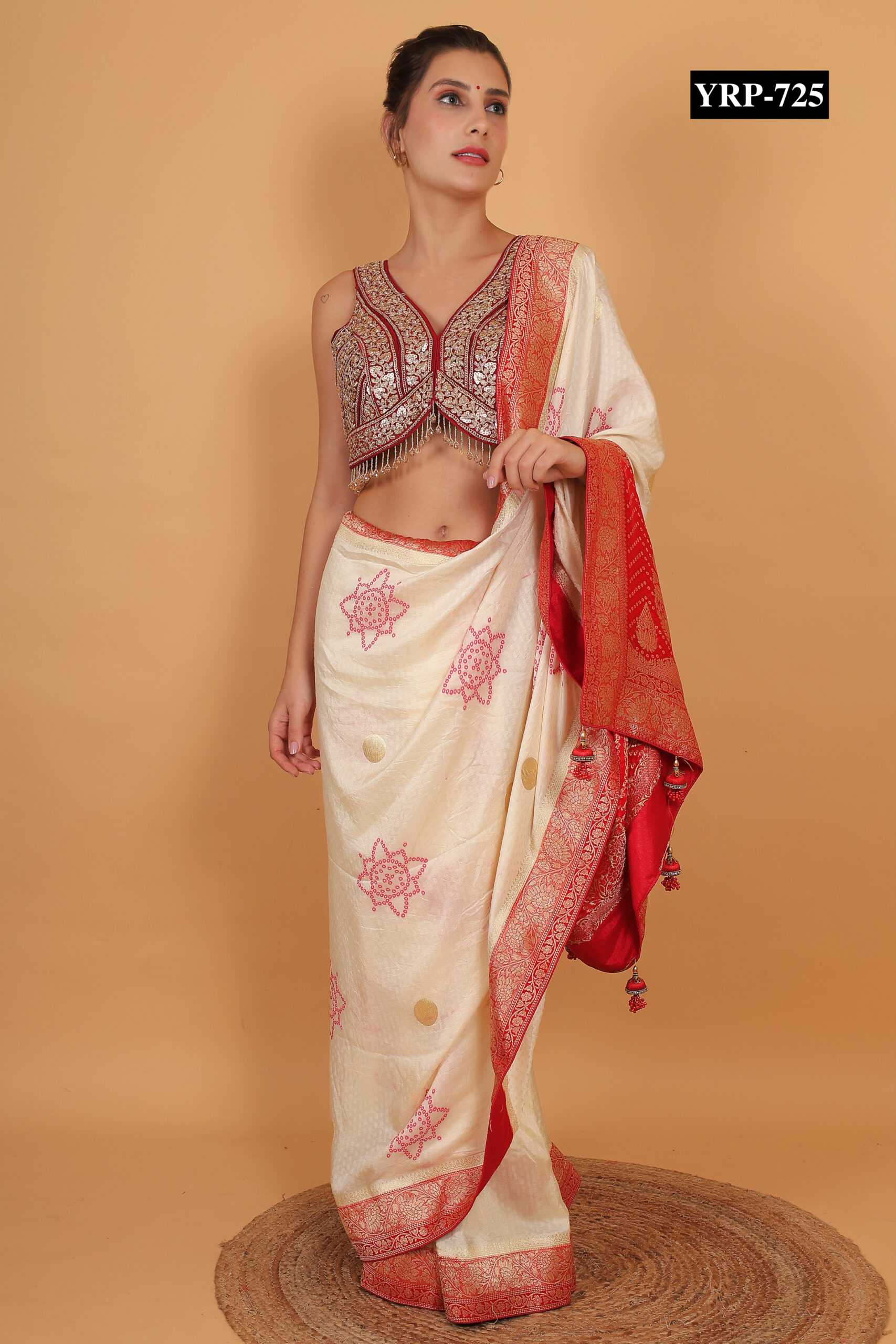 Maroon Gold Tassel Top - Image 2