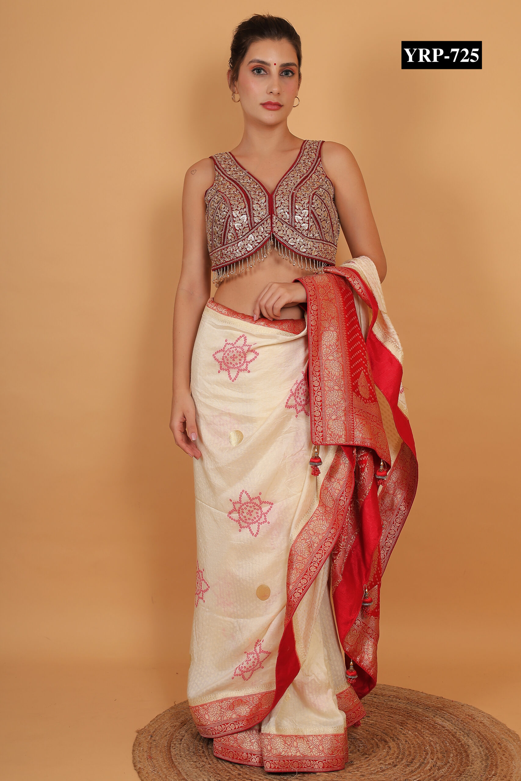 Maroon Gold Tassel Top - Image 4