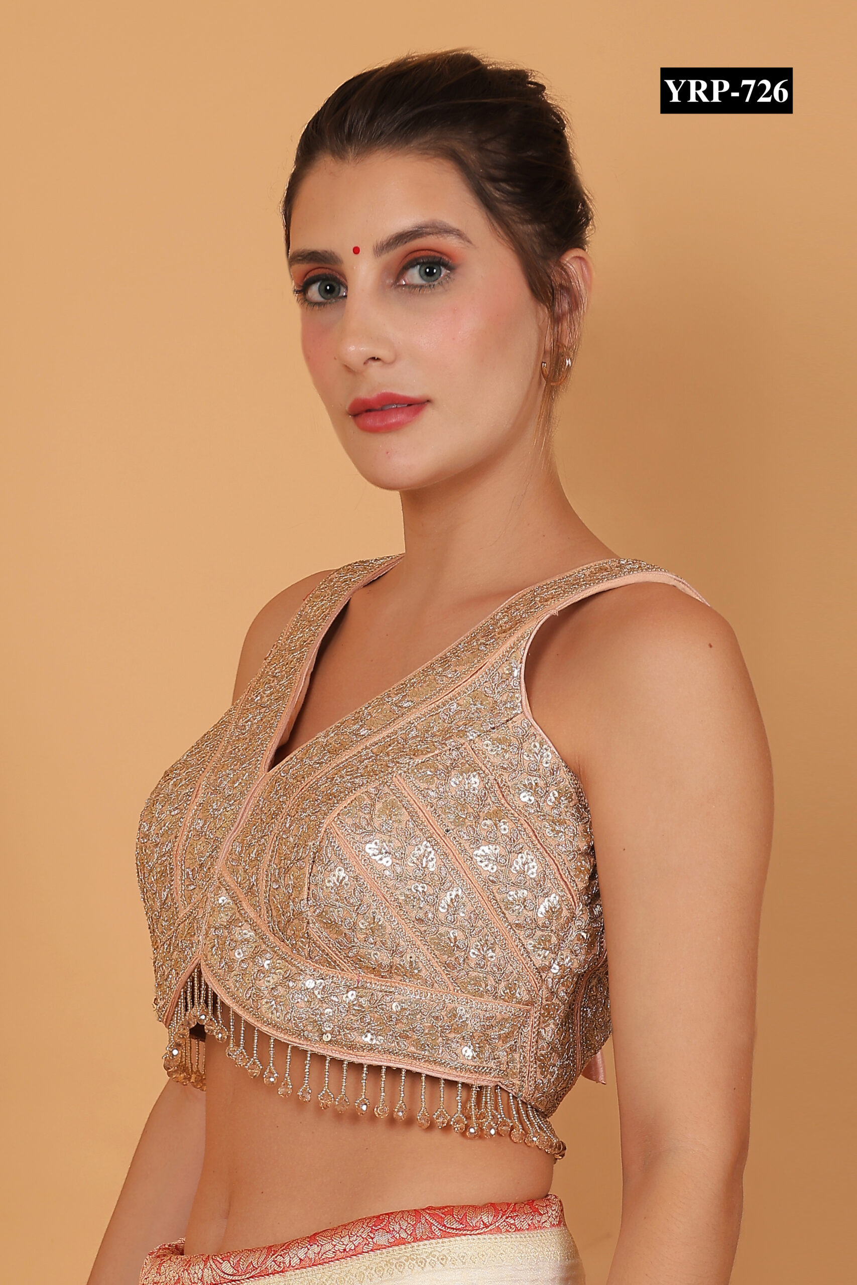 Peach Gold Tassel Top - Image 5