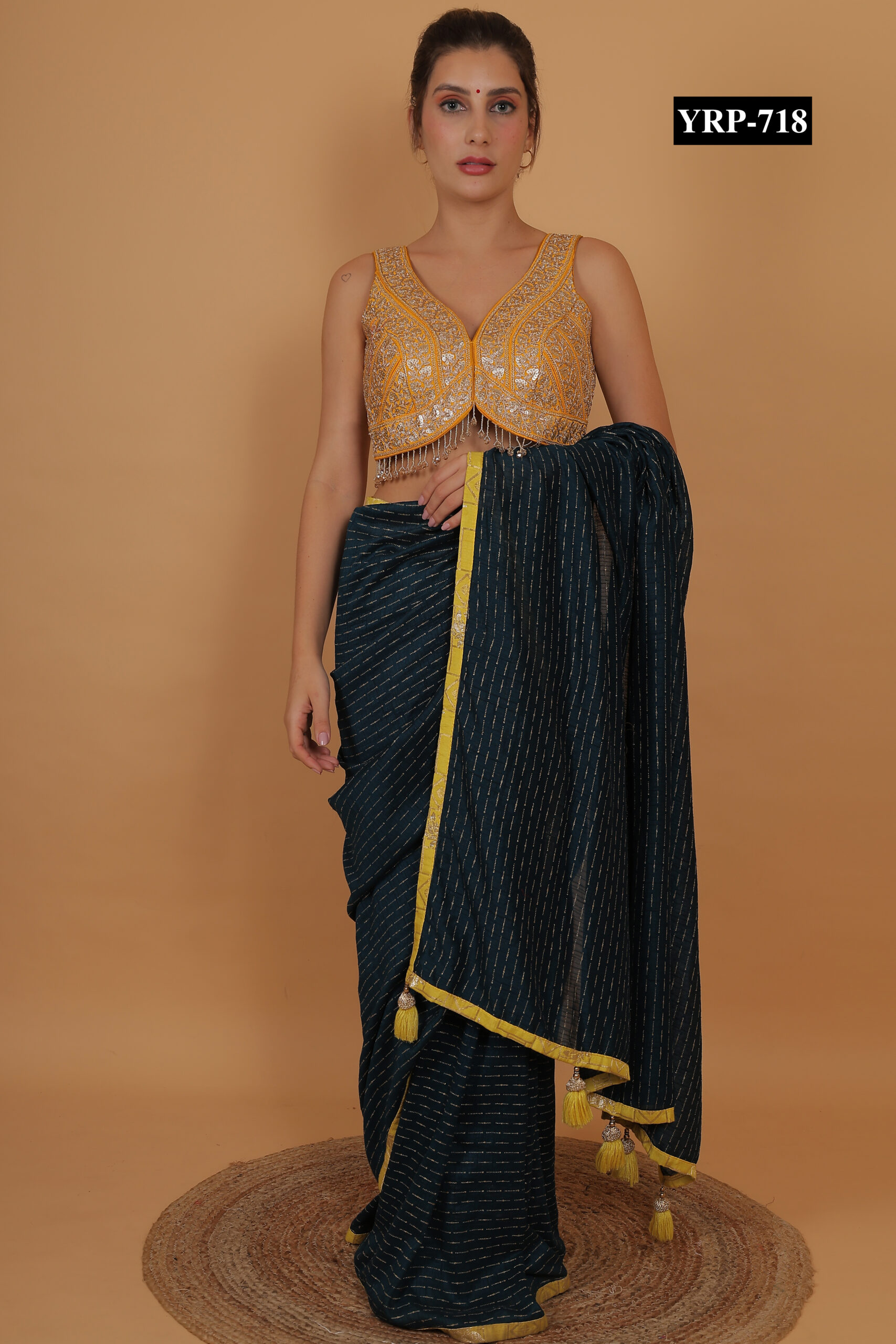 mustard yellow tessle blouse