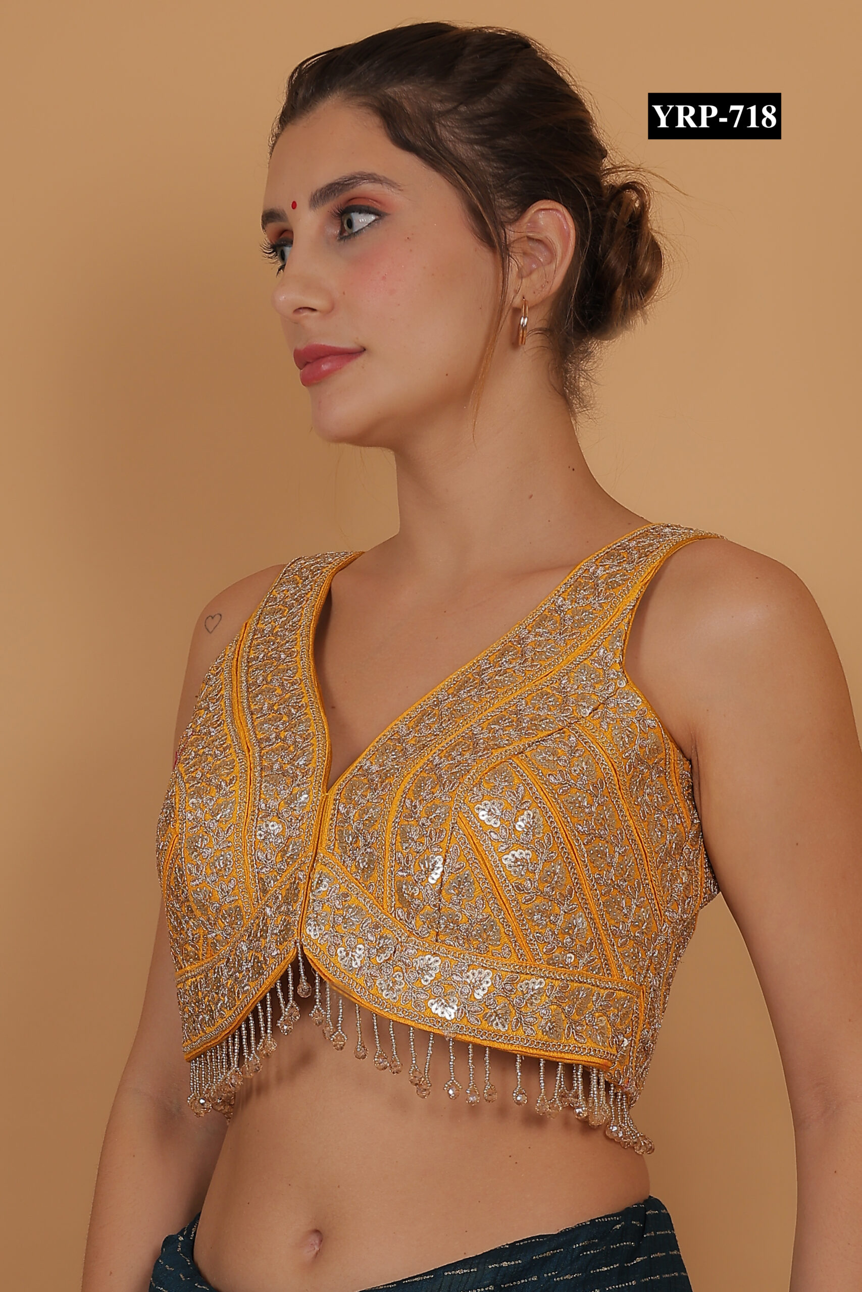 Yellow Gold Lace Blouse - Image 4