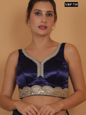 Royal Blue Silk Blouse