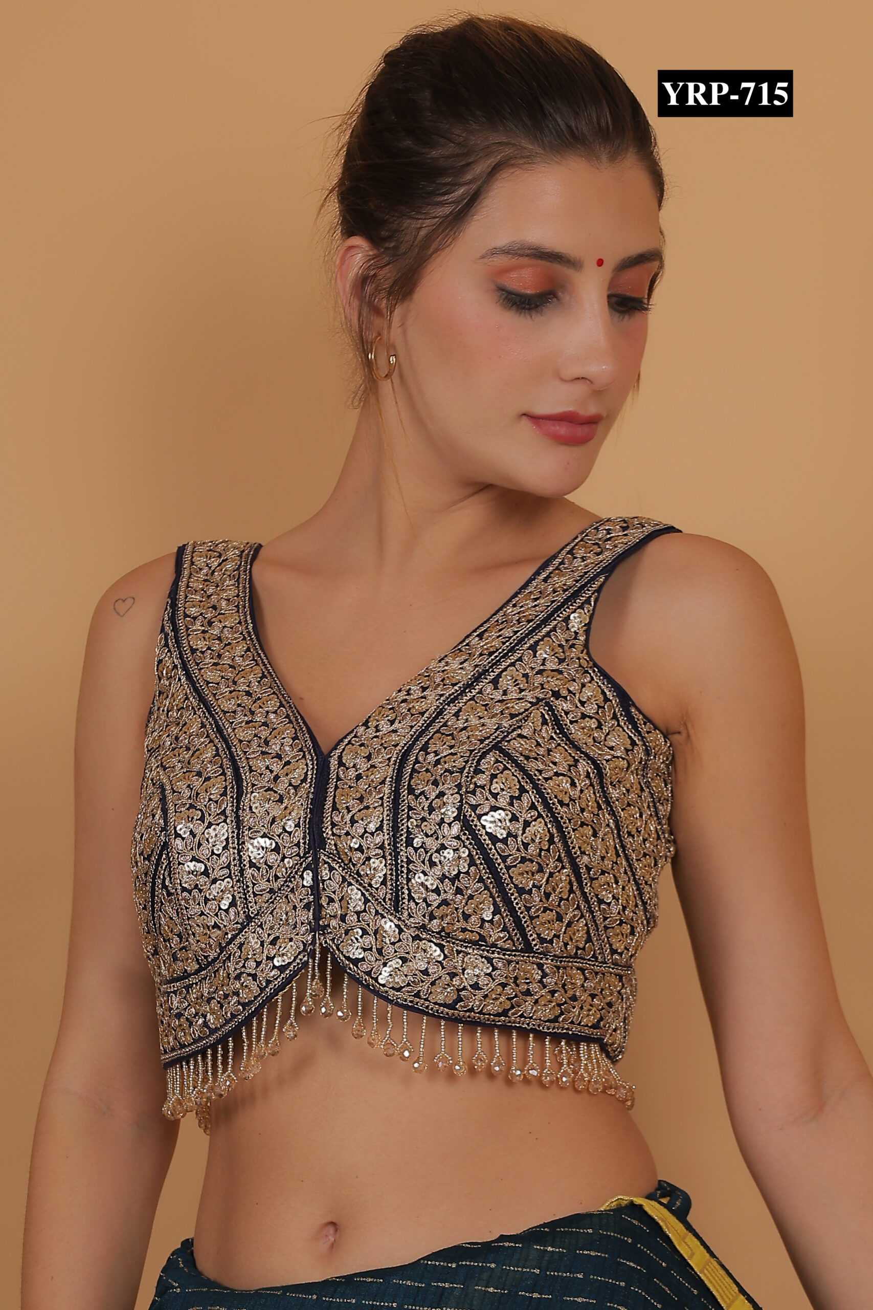 black embroidered blouse