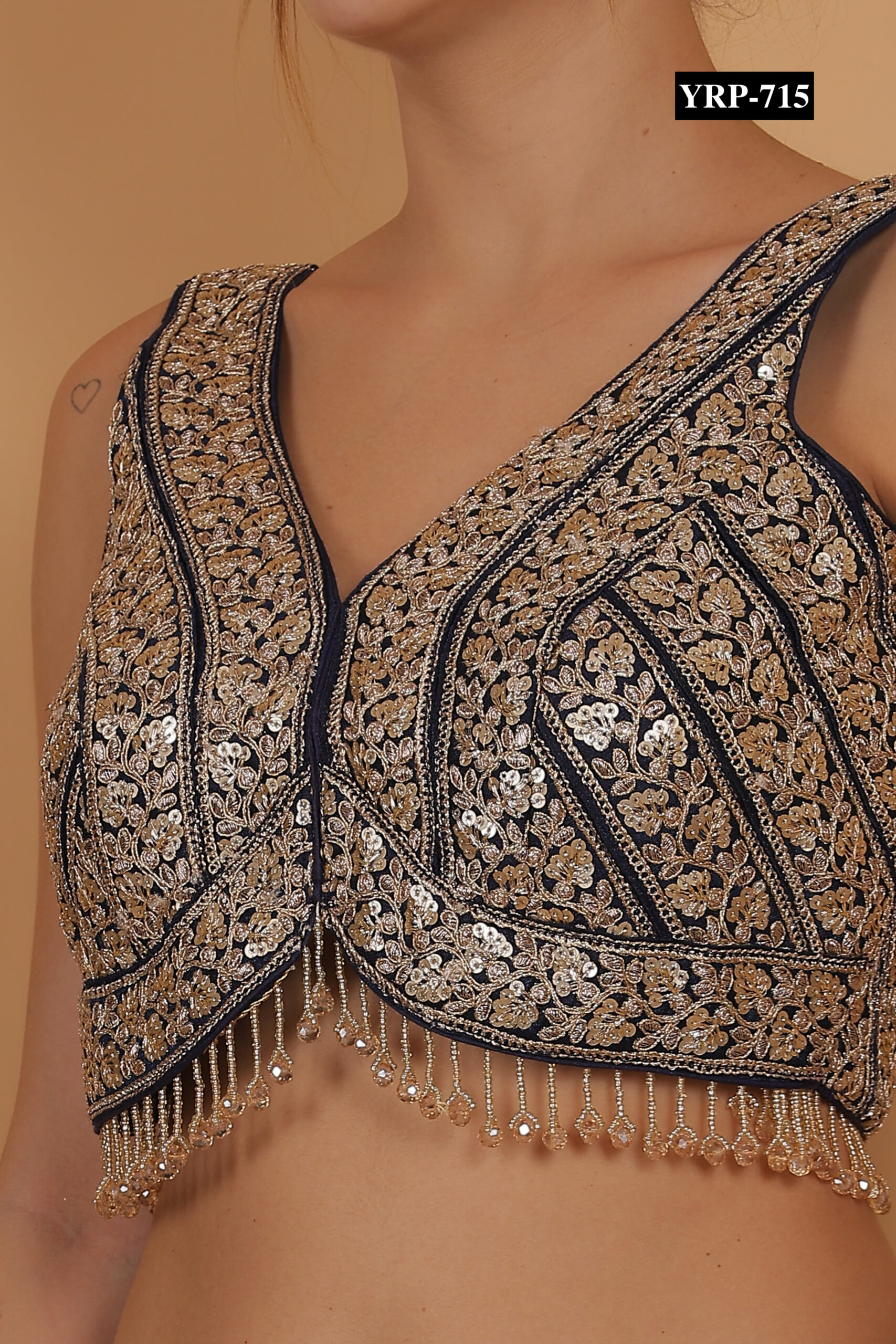 Black and golden Embbroidery blouse - Image 7