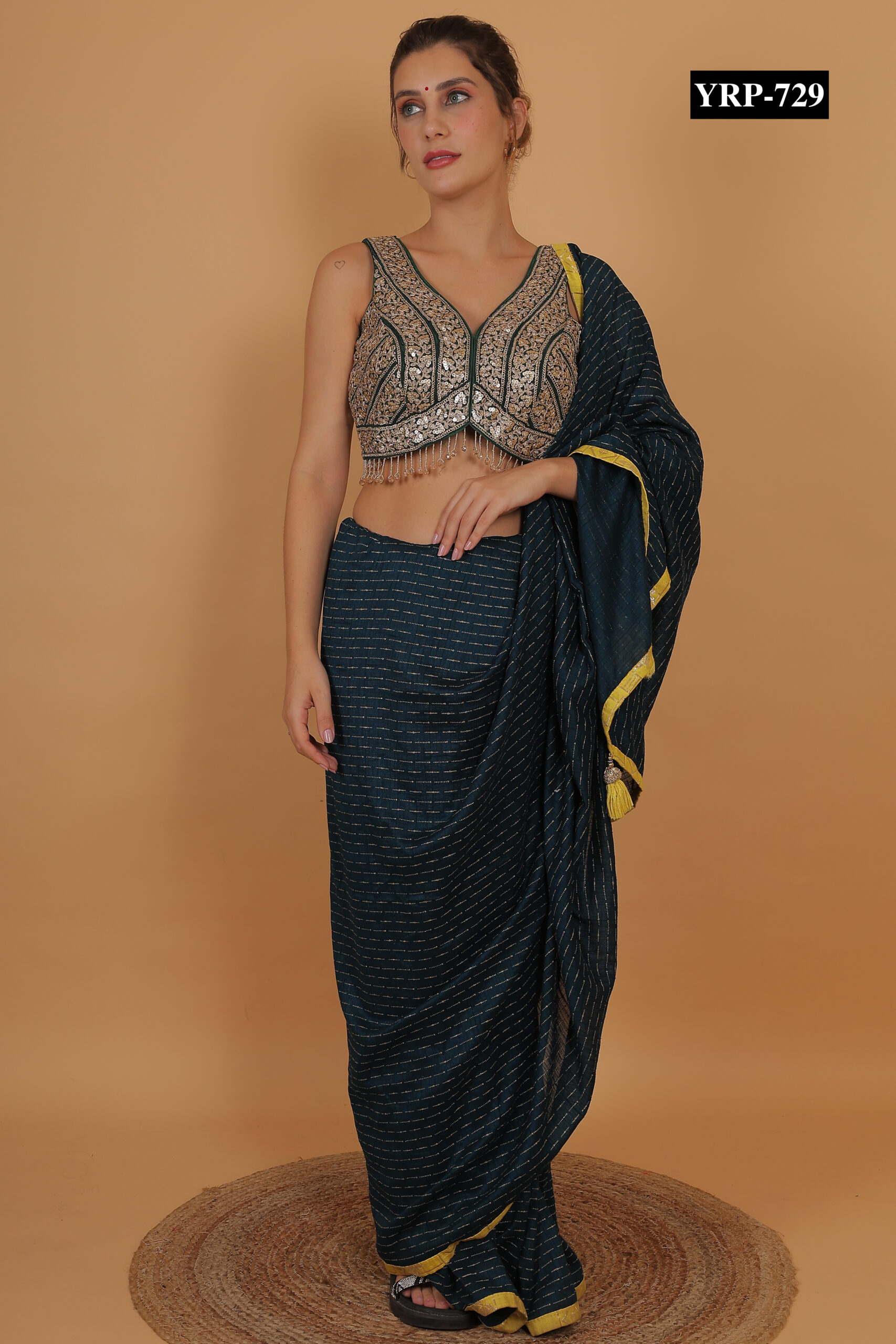 Bottle Green Gold Tassel Top - Image 5