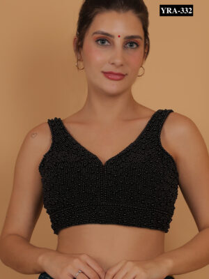 Elegant Black Beaded Blouse